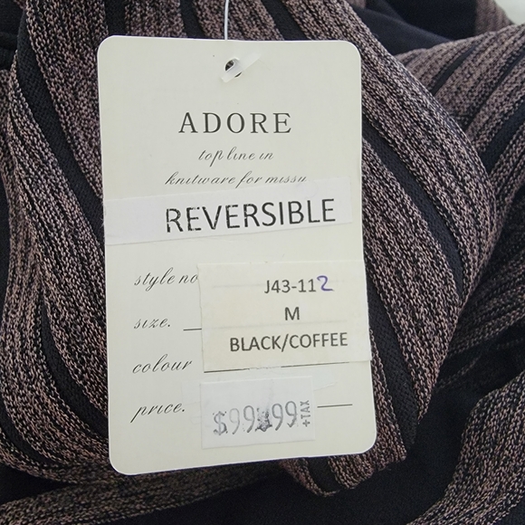 Adore Black and Brown Knit Flared Mini Dress NWT Medium Classic Retro Timeless - Picture 6 of 6